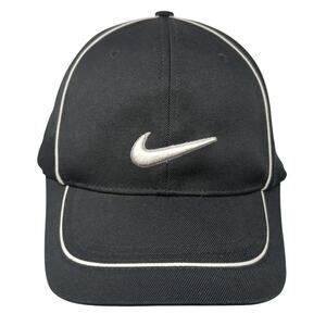 Nike Golf Fitted Hat Black One Size Embroidered Vent Holes Outdoor